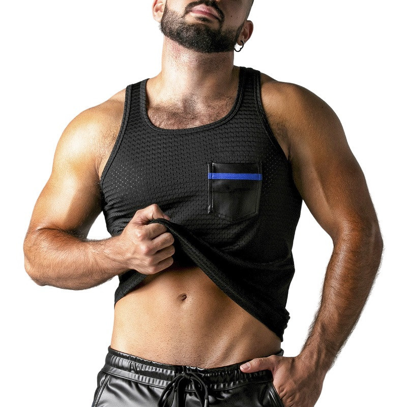Camiseta Locker Gear Look At Harder LK1053 Negro y Azul