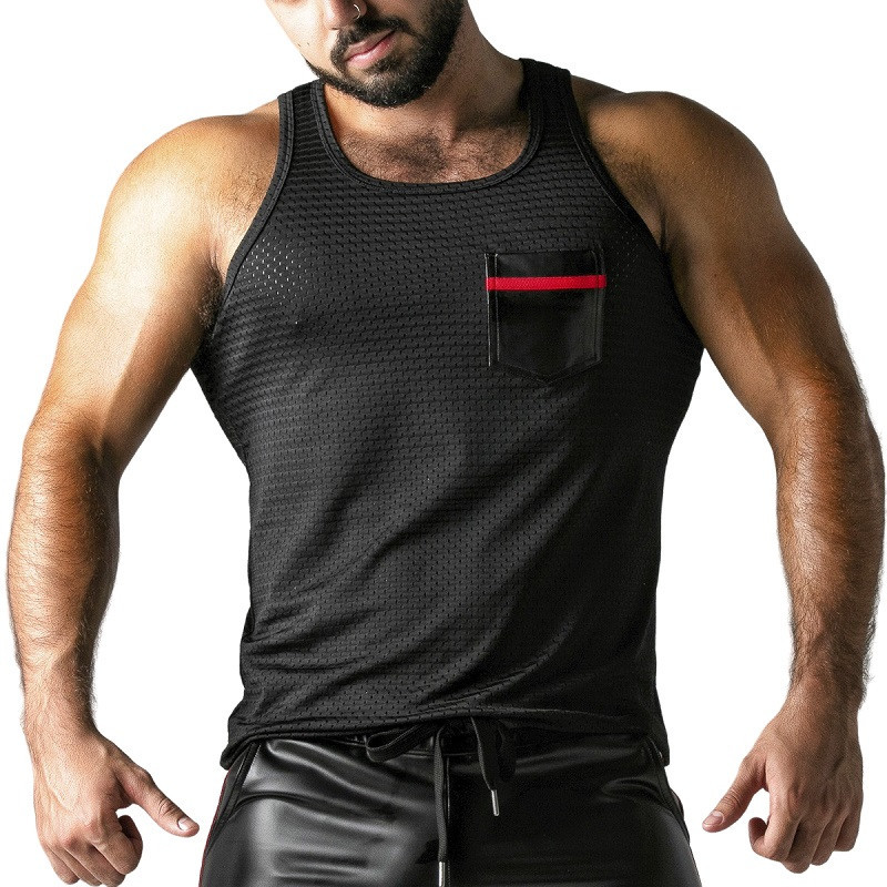 Camiseta Locker Gear Look At Harder LK1053 Negro y Rojo
