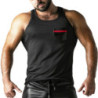 Camiseta Locker Gear Look At Harder LK1053 Negro y Rojo