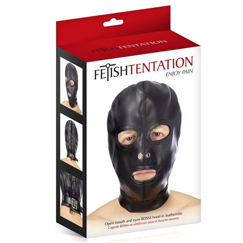 Capucha Sumisión FF Abertura Boca Y Ojos Fetish Tentation