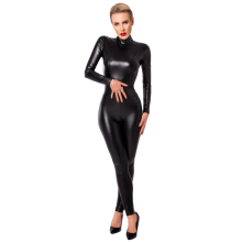 Catsuit Wetlook Noir Handmade F319