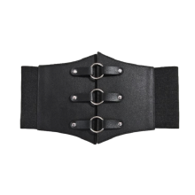 Cinturón Corset Elástico Negro 3 Aros