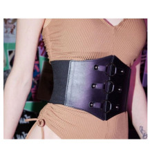 Cinturón Corset Elástico Negro 3 Aros