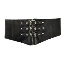 Cinturón Corset Elástico Negro Hebillas