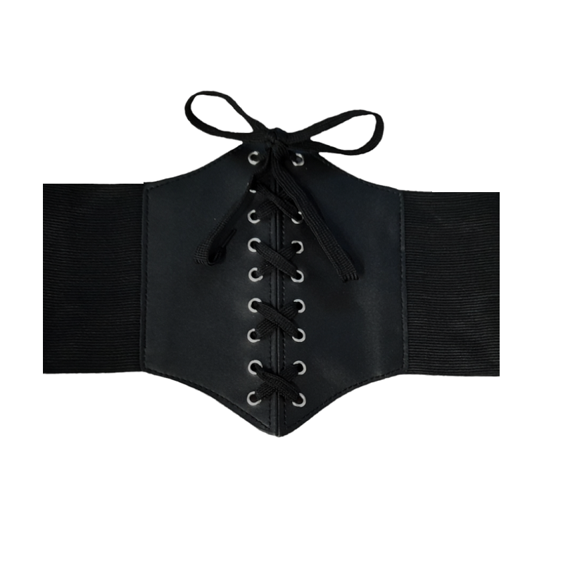 Cinturón Corset Elástico Negro Mate