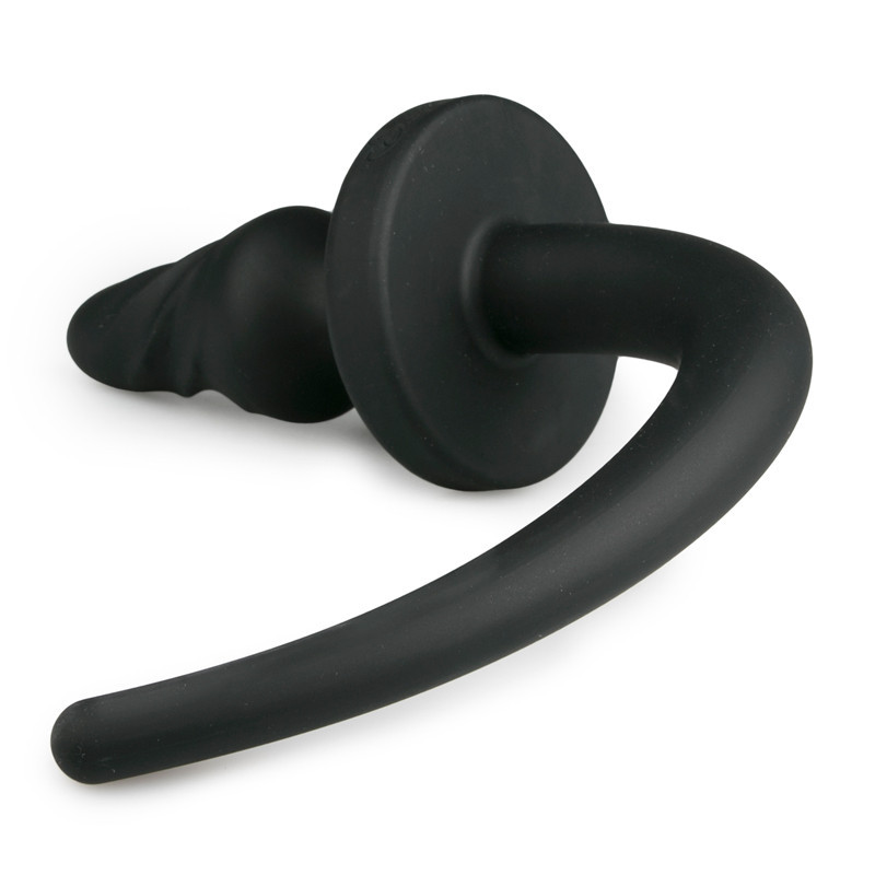 Cola de Perro Silicona Twist Negro L Easy Toys