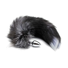 Cola De Zorro Metal Negra Y Blanca M