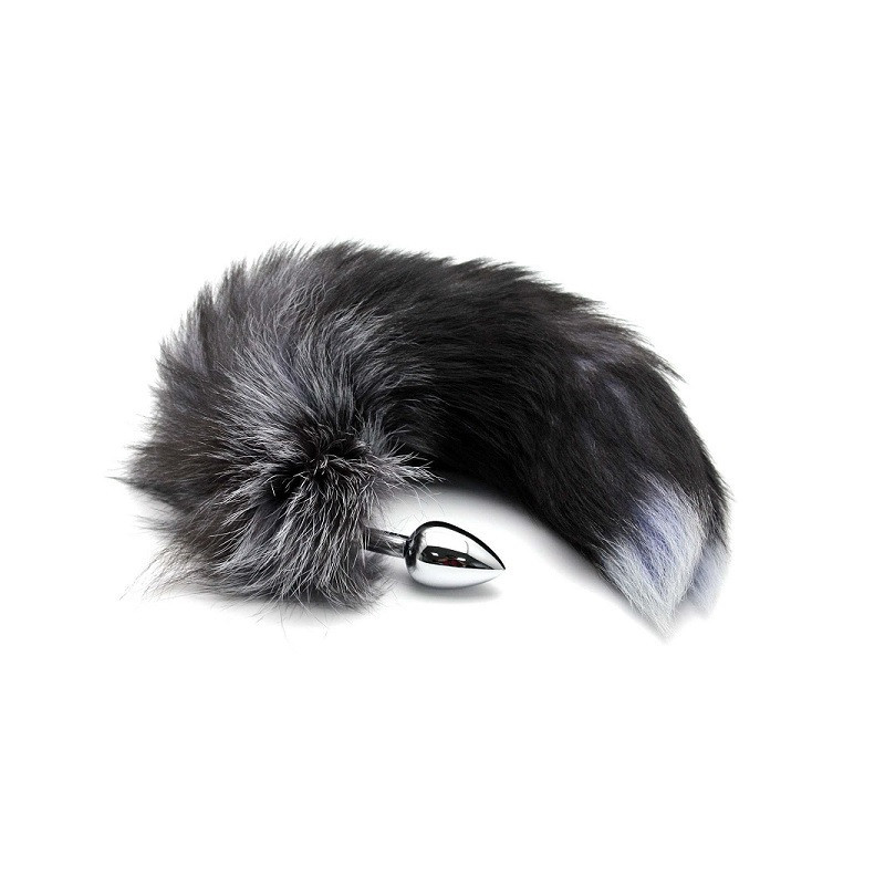 Cola De Zorro Metal Negra Y Blanca S