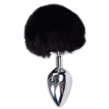 Cola Pompón Metal Negro L Fluffy