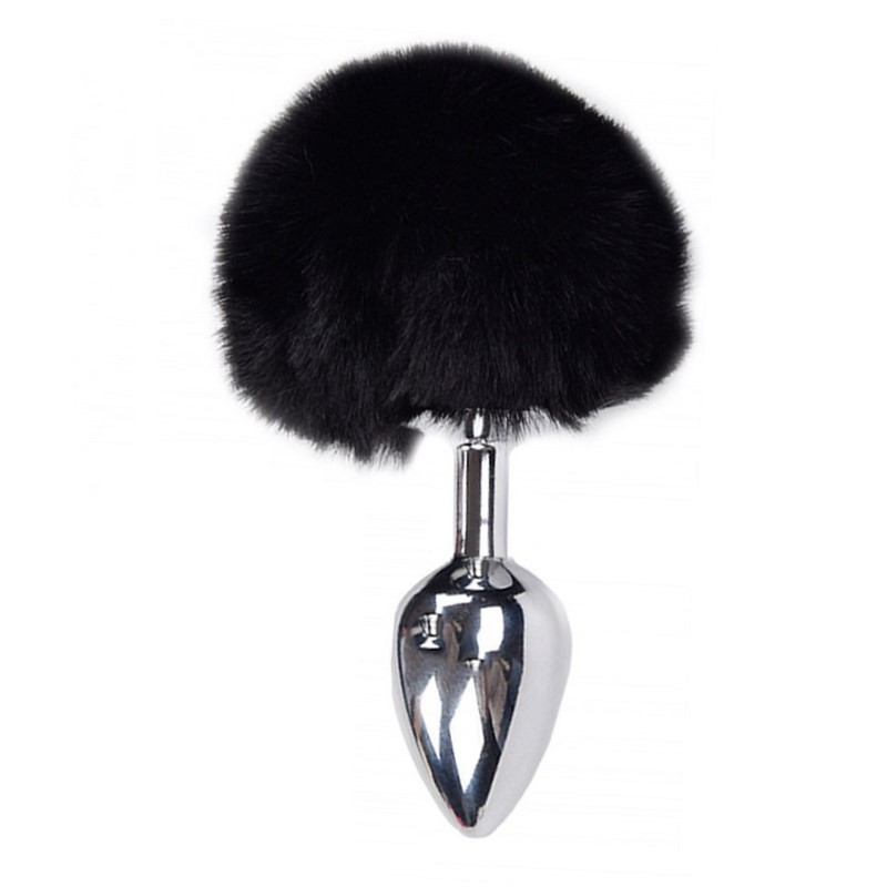 Cola Pompón Metal Negro M Fluffy