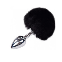 Cola Pompón Metal Negro S Fluffy