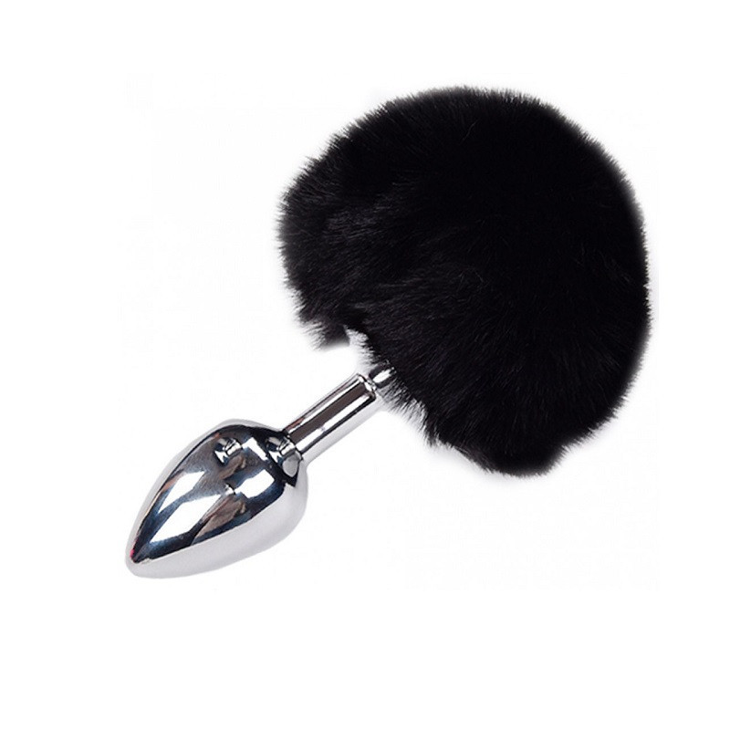 Cola Pompón Metal Negro S Fluffy