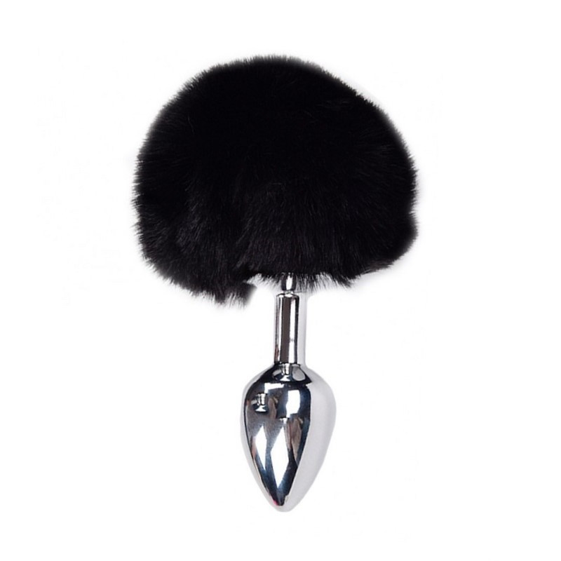 Cola Pompón Metal Negro S Fluffy