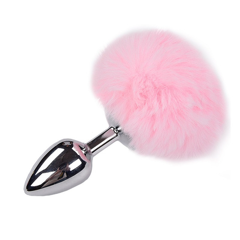 Cola Pompón Metal Rosa M Fluffy