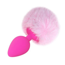 Cola Pompón Silicona Rosa  L