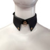 Collar Con Correa Metal Negro Y Dorado