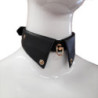 Collar Con Correa Metal Negro Y Dorado
