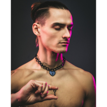 Collar Corazón Candado Lola Negro