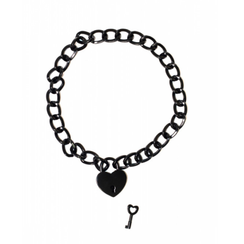 Collar Corazón Candado Lola Negro
