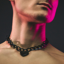 Collar Corazón Candado Lola Negro