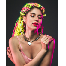 Collar Corazón Candado Lola Plateado