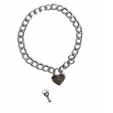 Collar Corazón Candado Lola Plateado