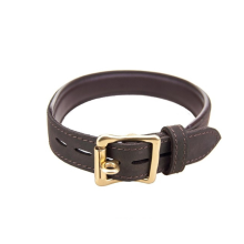 Collar Cuero Marrón Nobuck Aro Pequeño Bound