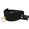 Collar Cuero Negro Nobuck Aro Dorado Bound
