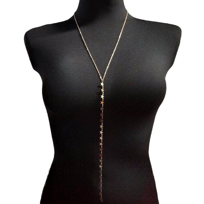 Collar Diseño Tira Fino Con Estrellas