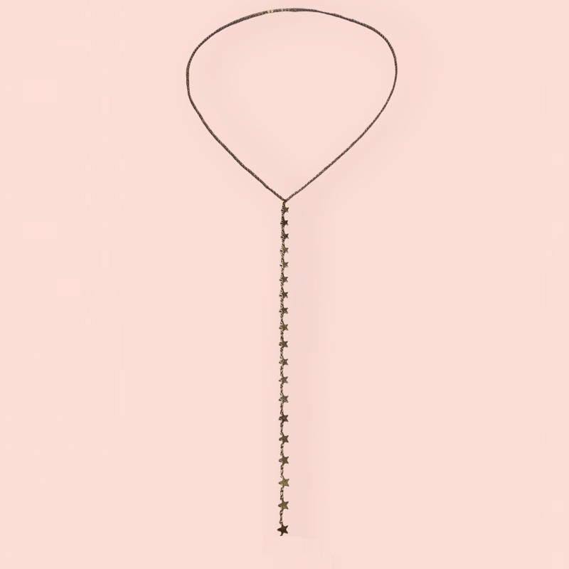 Collar Diseño Tira Fino Con Estrellas