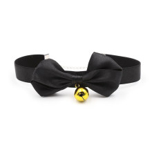 Collar Lazo Negro Cascabel Dorado BDSM Line
