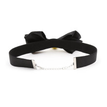 Collar Lazo Negro Cascabel Dorado BDSM Line