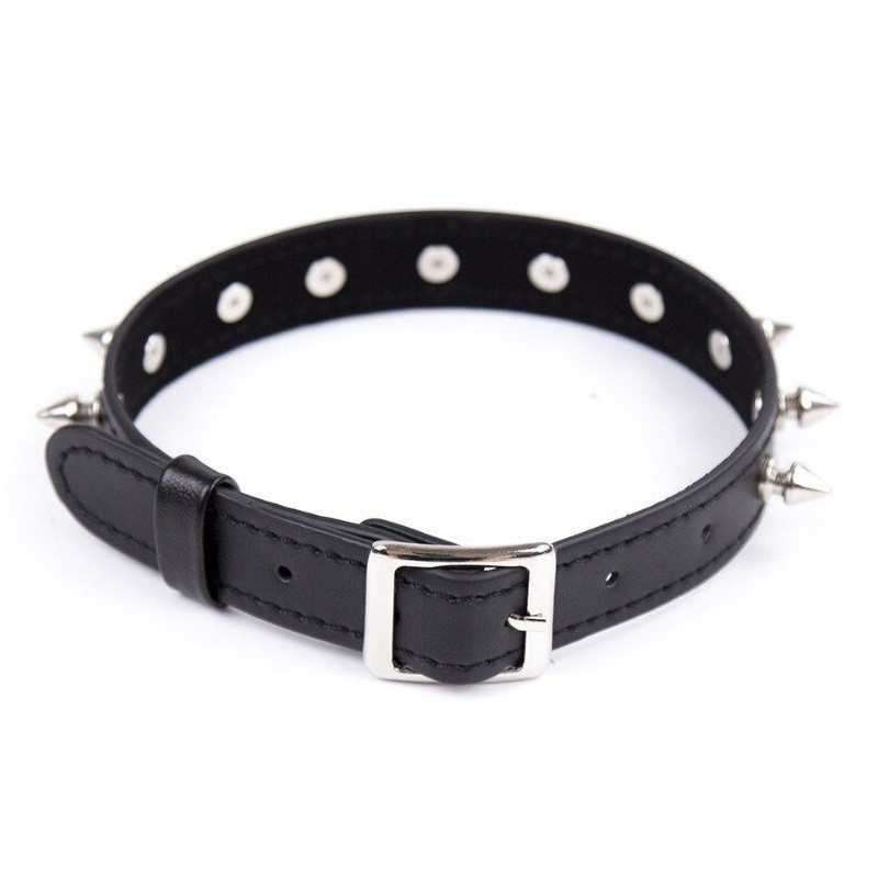 Collar Pinchos Plateados Fetish Addict