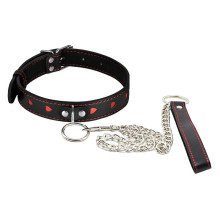 Collar Y Correa Argus Fetish Corazones Rojos