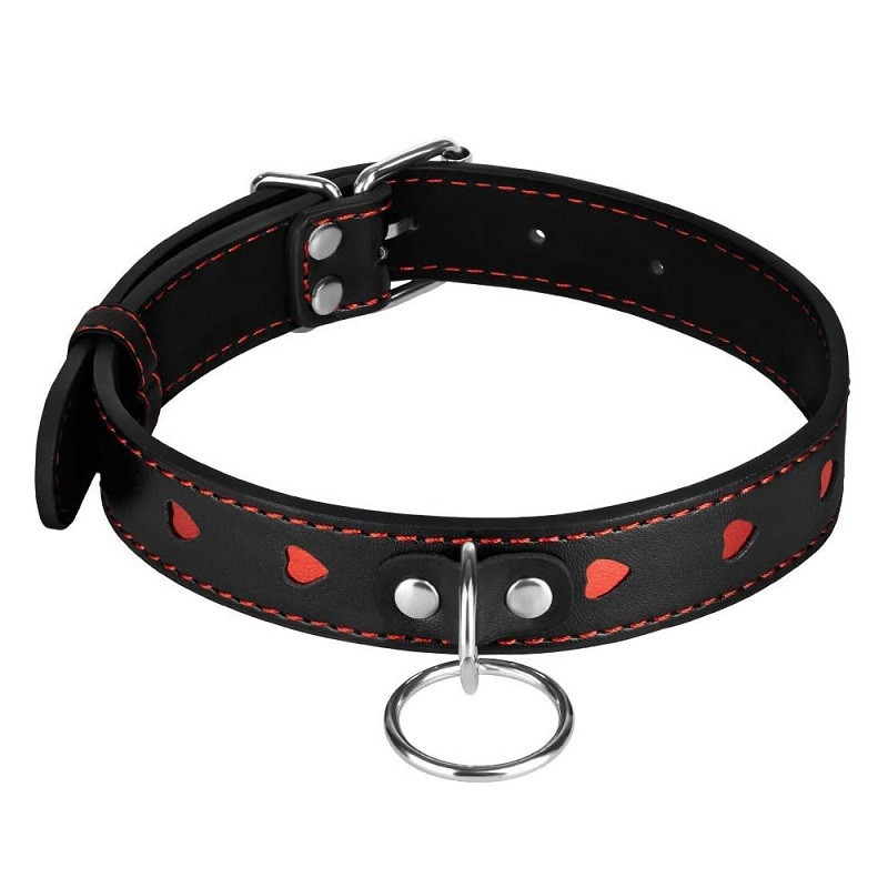 Collar Y Correa Argus Fetish Corazones Rojos