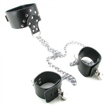 Collar Y Esposas Fetish Fantasy Leather Collar and Cuffs