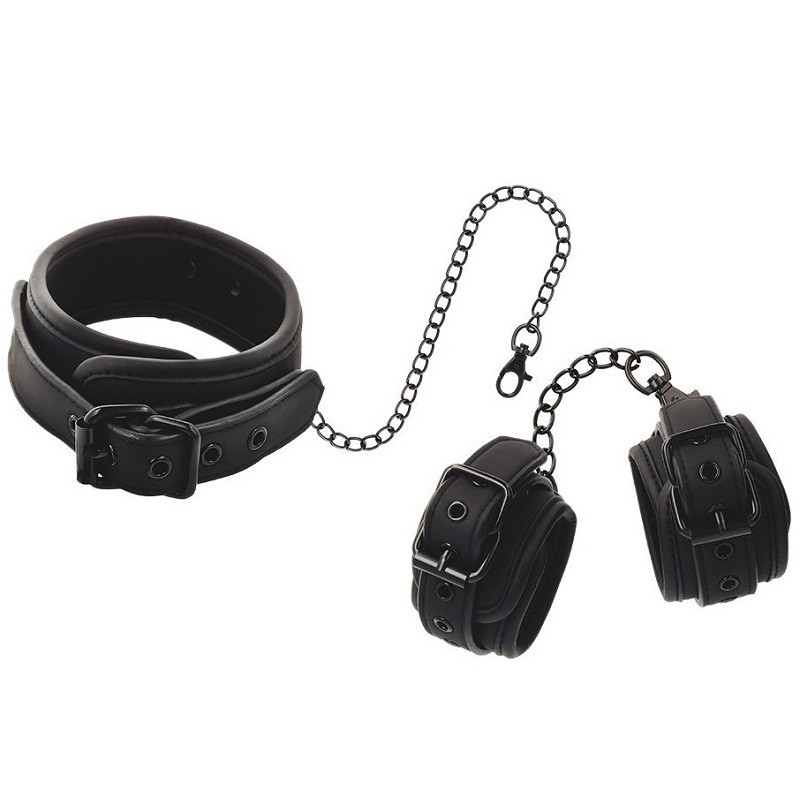 Collar y Esposas Fetish Submissive  Cuero Vegano
