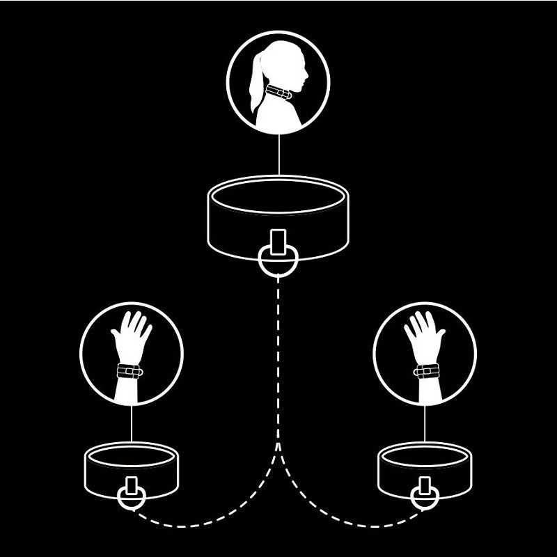 Collar y Esposas Fetish Submissive  Cuero Vegano