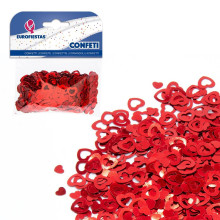 Confeti Brillante Corazones Huecos Rojos