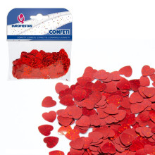 Confeti Brillante Corazones Rojos