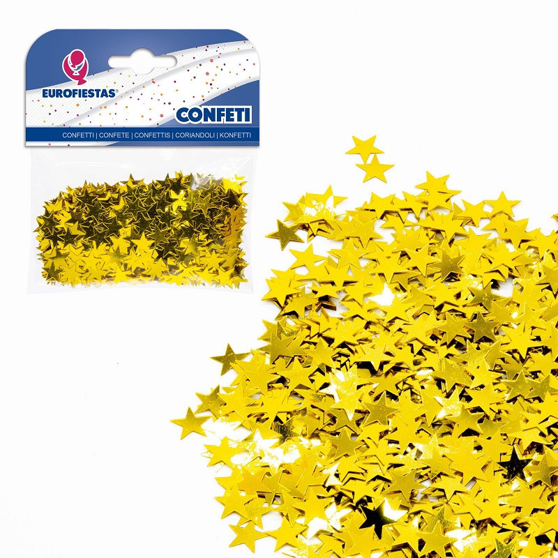Confeti Brillante Estrellas Doradas