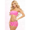 Conjunto 2 Piezas De Pink Lipstick Rosa Side Game Seamless Bandeau