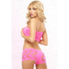 Conjunto 2 Piezas De Pink Lipstick Rosa Side Game Seamless Bandeau