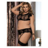 Conjunto 2 Piezas Queen Lingerie Negro R80312P Con Liguero