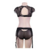 Conjunto 2 Piezas Queen Lingerie Negro R80312P Con Liguero