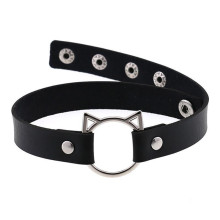 Gargantilla Choker Con Aro Gato Plateado