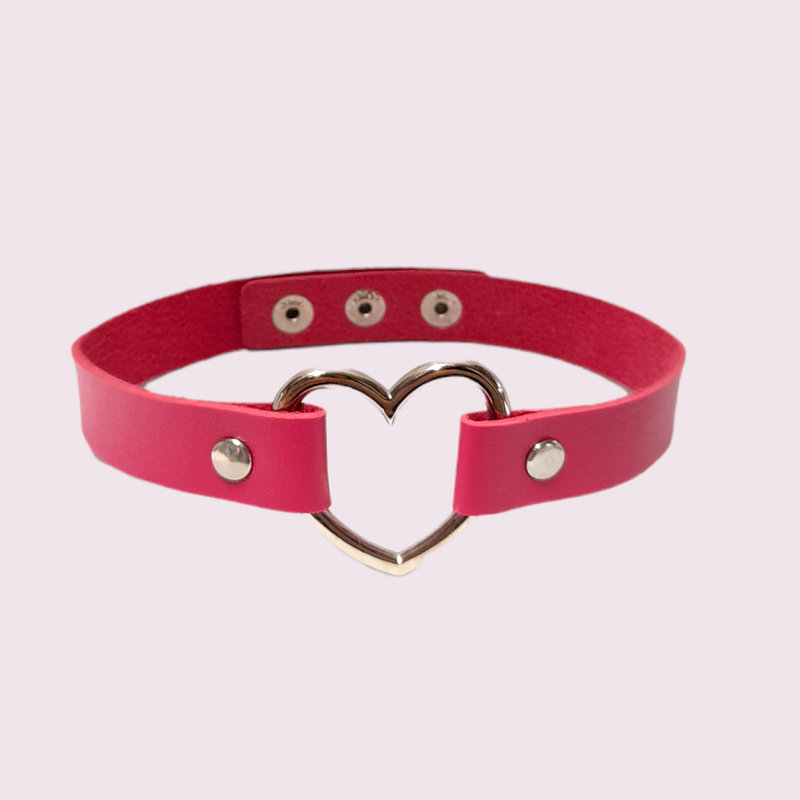 Gargantilla Choker Con Corazón Fucsia