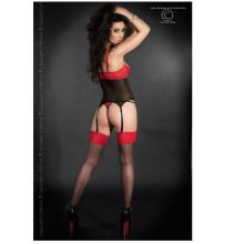 Conjunto Corset Chilirose CR-3787 Underbust Negro Y Rojo