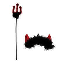 Conjunto Diablilla Diadema Y Varita