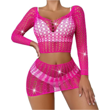 Conjunto elástico 2 Piezas Red Brillos Rosa 7783